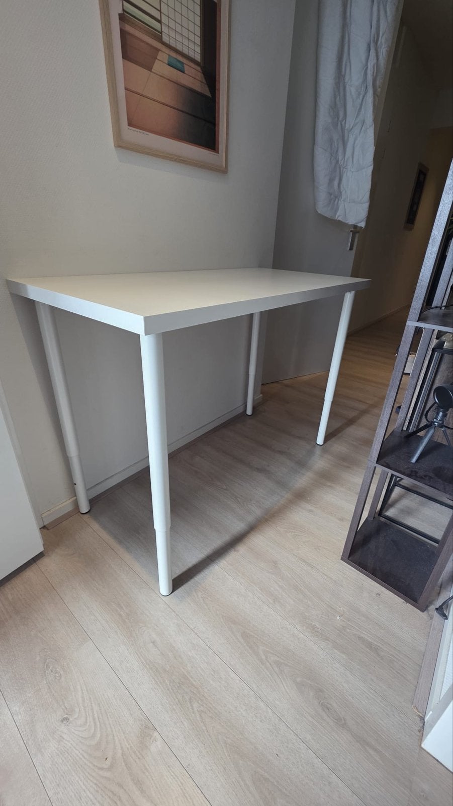IKEA Witte Tafel met Verstelbare Poten (60x120cm), Huis en Inrichting, Ophalen, Gebruikt, 100 tot 150 cm, 50 tot 100 cm