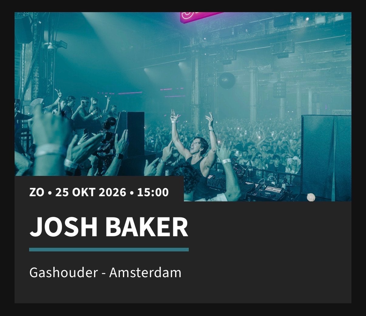 Josh Baker 3 Tickets 25/10, Tickets en Kaartjes