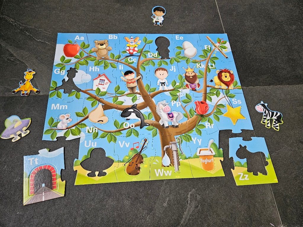 Abc puzzel, Ophalen of Verzenden, Meer dan 50 stukjes, Gebruikt