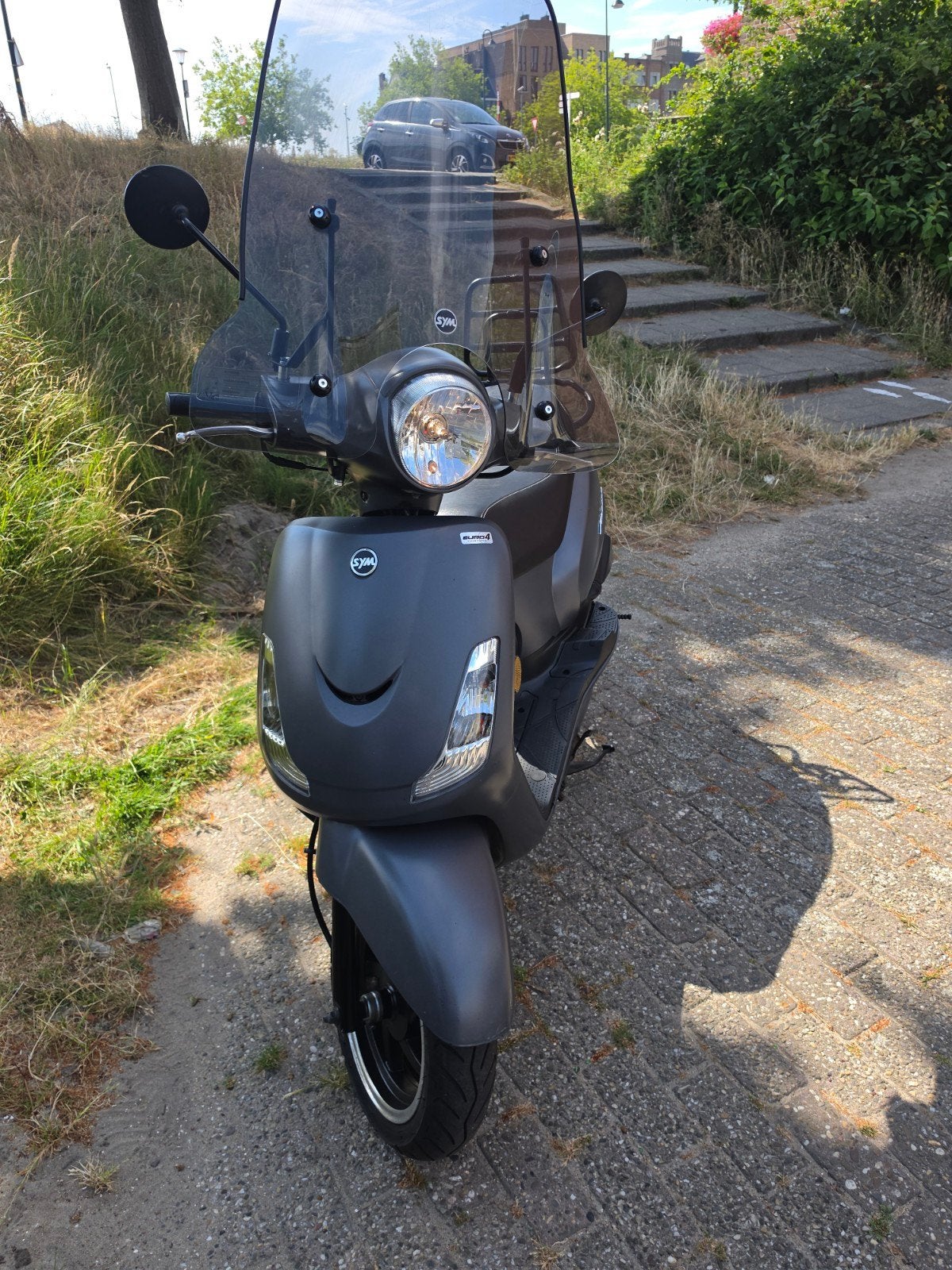 Sym Fiddle II Scooter - Grijs, Goed Onderhouden, Gebruikt, Maximaal 45 km/u, Ophalen of Verzenden, Benzine