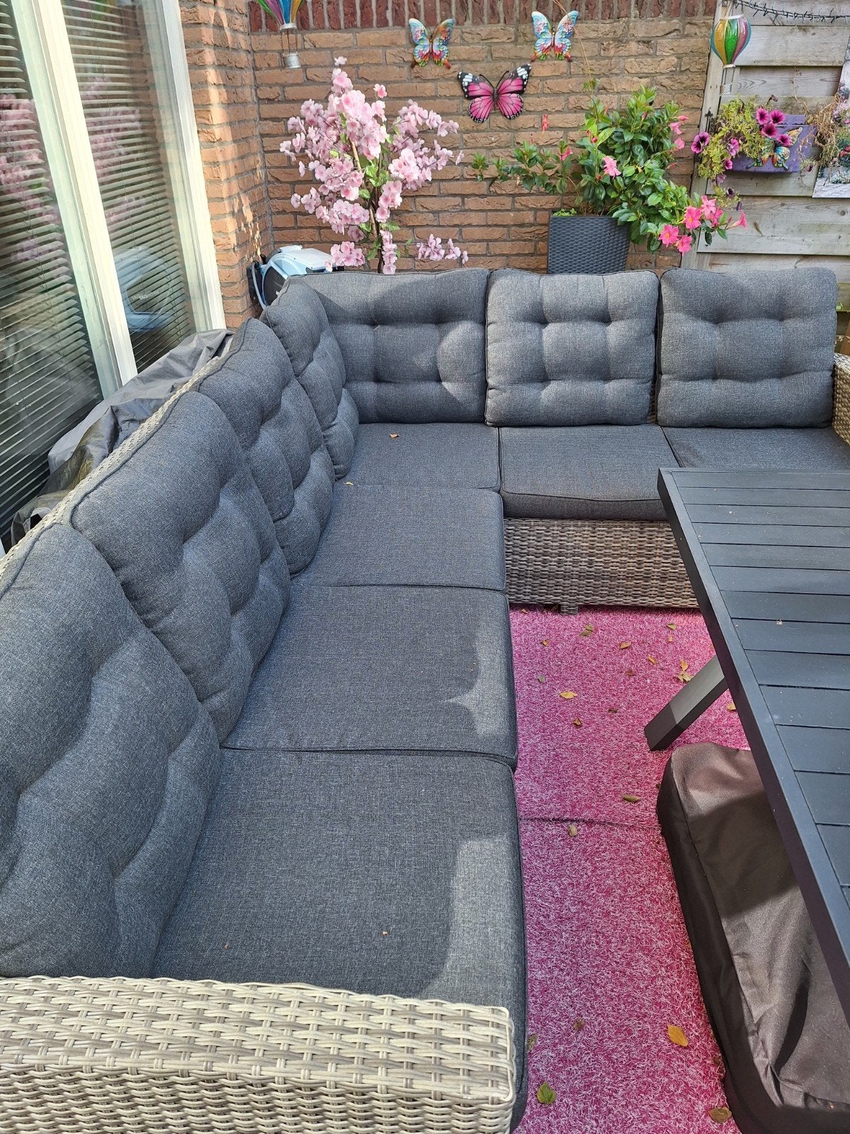 Loungeset met bank en stoelen, Tuin en Terras, Ophalen, 5 zitplaatsen, Gebruikt, Loungeset
