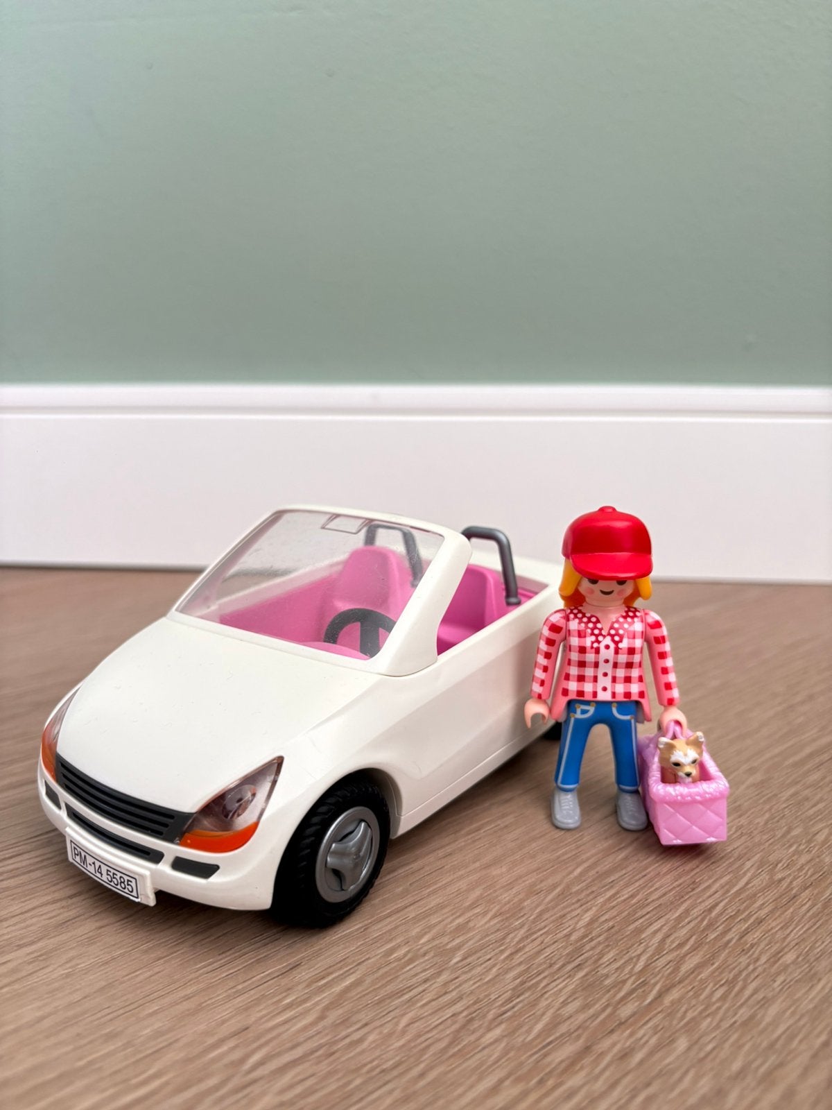 Playmobil auto met dame en hondje, Ophalen, Gebruikt