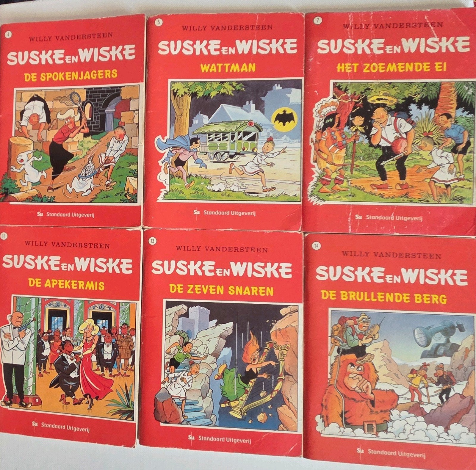 Suske en Wiske (ministripboekjes) nr. 4,5,7,11,13,14,15,16, Meerdere stripboeken, Ophalen of Verzenden, Gelezen, Willy Vandersteen