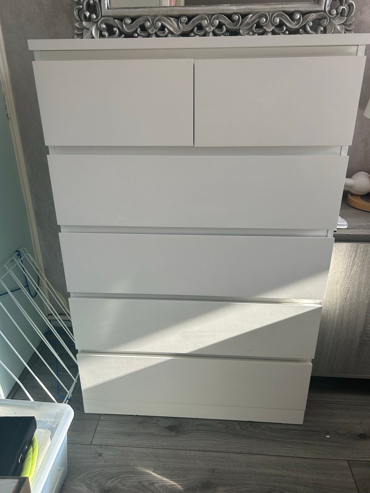 Malm Witte ladekast met 6 laden - Zo goed als nieuw, Ophalen, Overige materialen, 5 laden of meer, 100 tot 150 cm