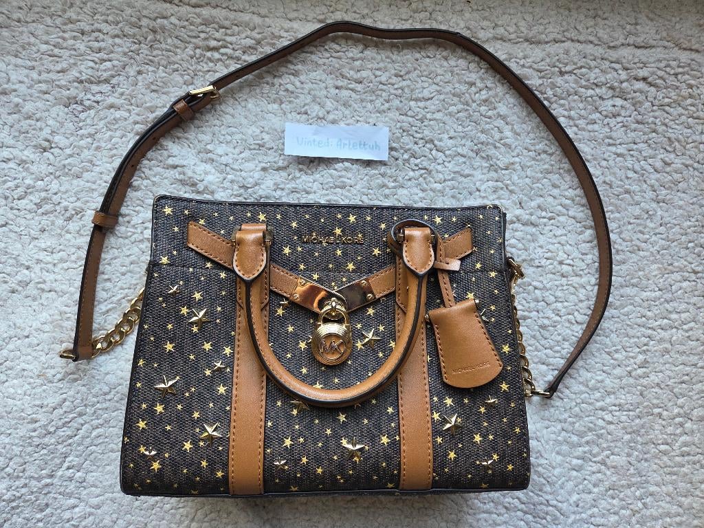 Michael Kors handtas met sterren, Ophalen of Verzenden, Zo goed als nieuw, Bruin, Handtas