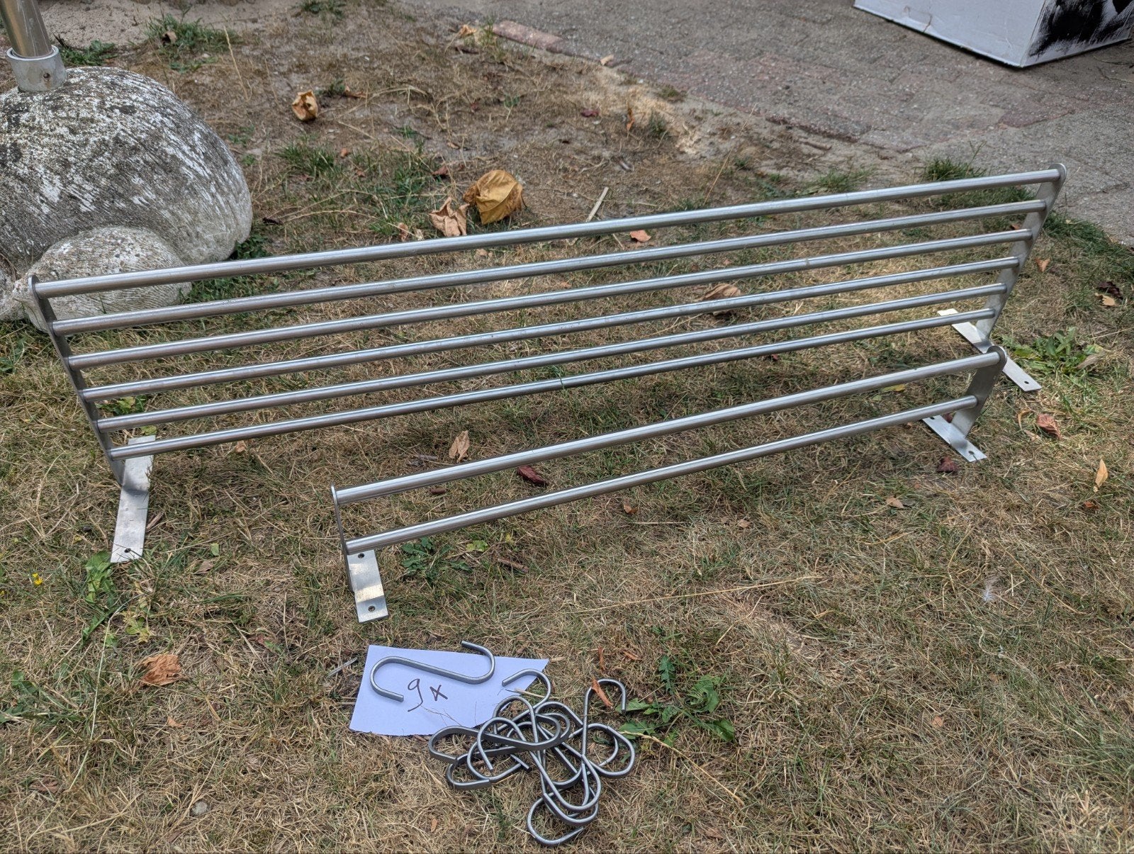 IKEA Gruntal wandrek 2x, met 9 haken, Gebruikt, Minder dan 100 cm, Metaal, Ophalen