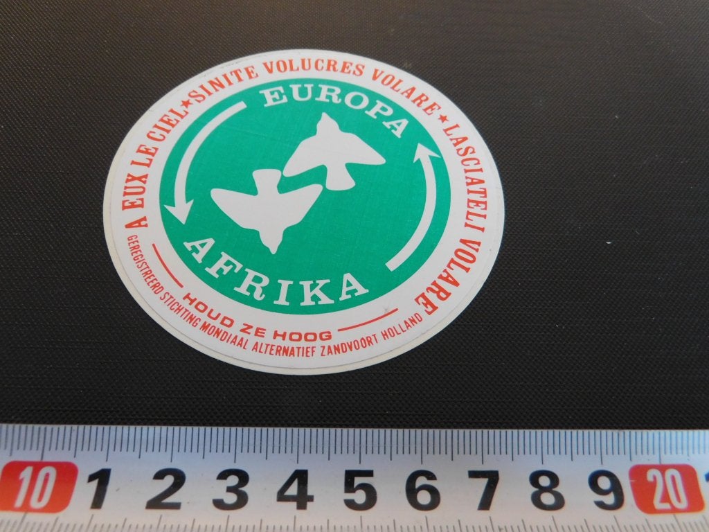 sticker europa afrika houd ze hoog vogels zandvoort, Ophalen, Zo goed als nieuw