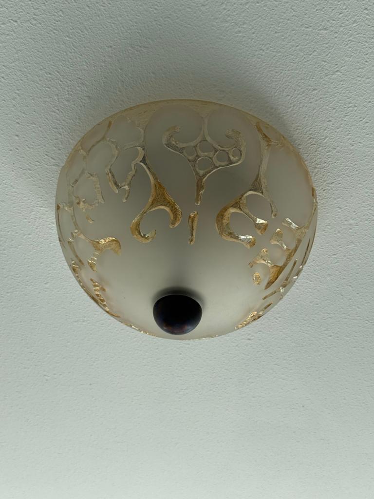 Vintage Plafondlamp met Gouden Decoratie, Ophalen, Gebruikt