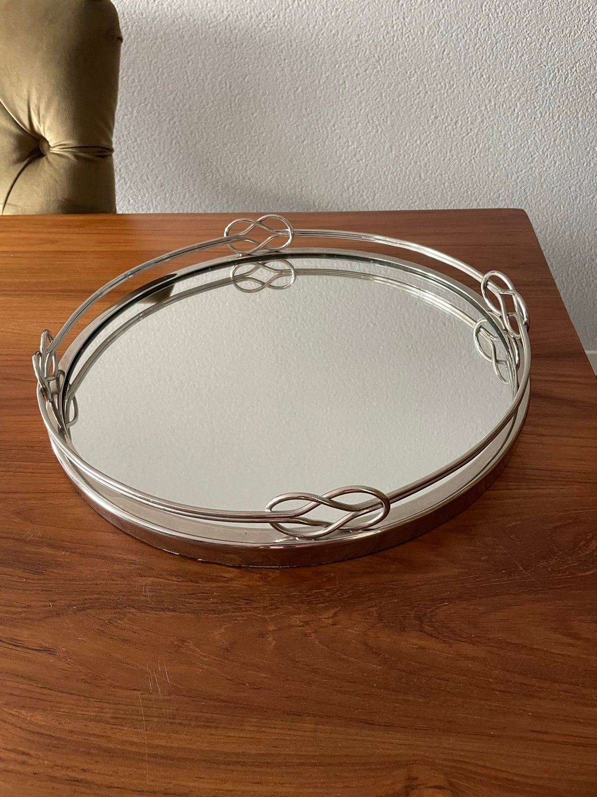 Rivièra Maison dienblad - gebruikt maar netjes, Huis en Inrichting, Woonaccessoires | Dienbladen, Ophalen, Gebruikt, Rond, Dienblad