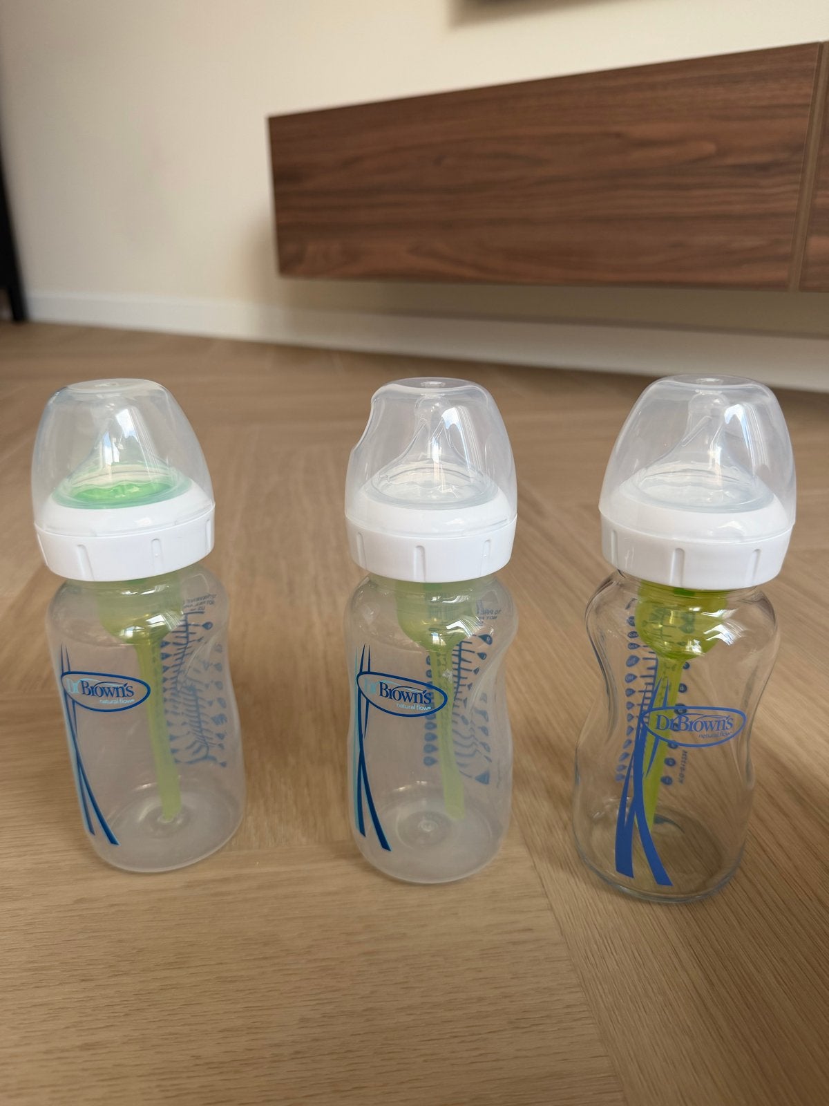 Dr. Brown’s Baby Bottles – 3 Bottles Including Glass – New, Gebruikt, Dr. Brown's, Ophalen of Verzenden, Babyfles
