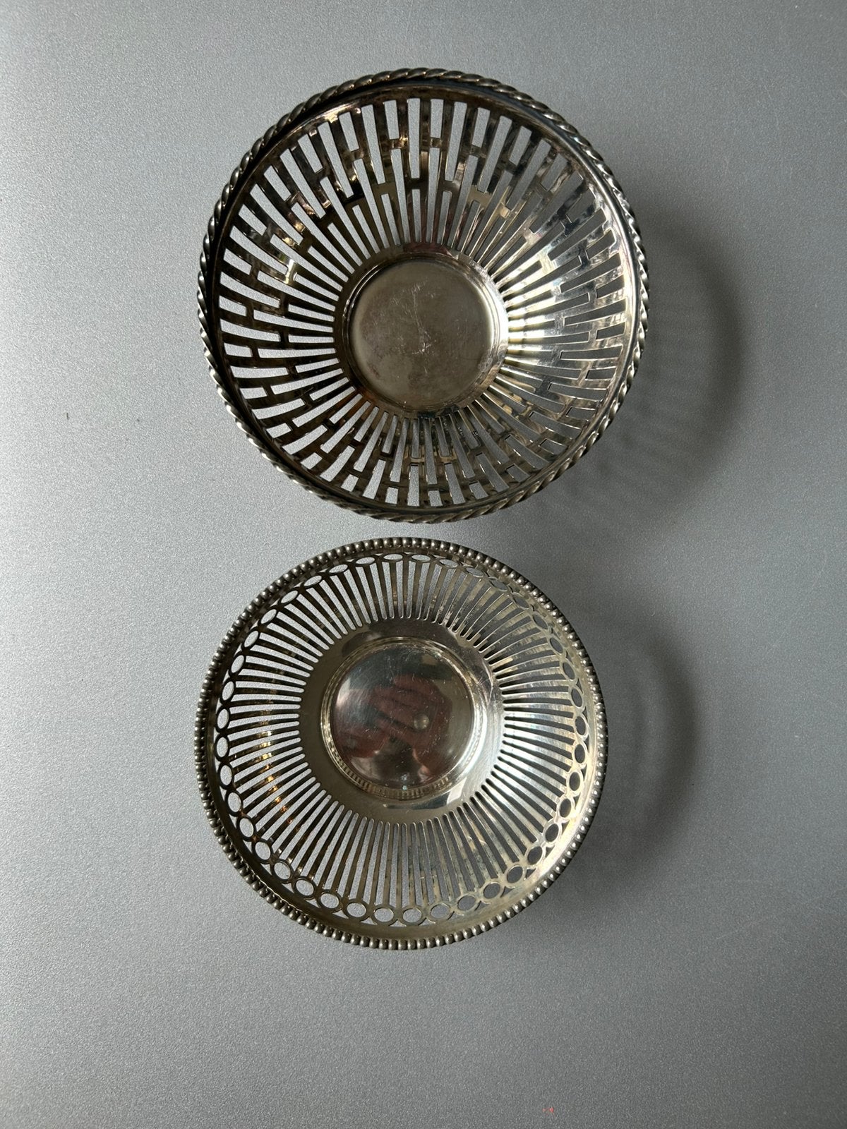 2 Vintage verzilverde bonbonschaaltjes keltum, Ophalen of Verzenden, Zilver