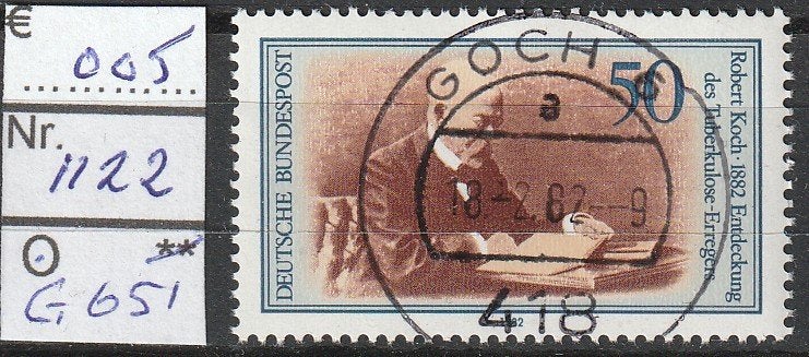 Bund Koch Michel 1122 Nr.G651g, Verzenden, BRD, Gestempeld