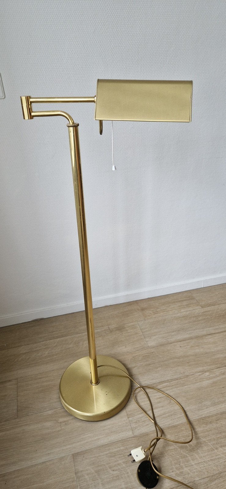Dijkstra vintage vloerlamp - messing, Ophalen, Gebruikt, 100 tot 150 cm, Vintage, Retro, Mid-century modern