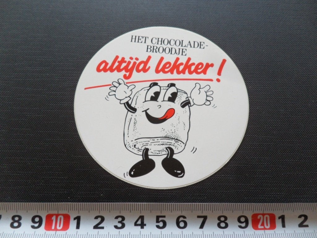 sticker Het chocolade-broodje  altijd lekker !  *, Ophalen of Verzenden, Zo goed als nieuw
