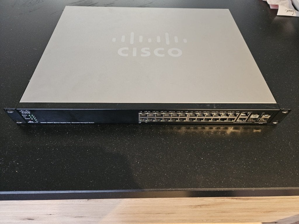 Cisco SG500-28MPP 28-port Gigabit Max PoE+ Managed Switch, Computers en Software, Ophalen of Verzenden, Gebruikt