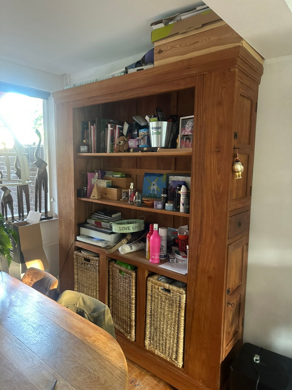 Teak kast, Huis en Inrichting, Kasten | Buffetkasten, Ophalen, 100 tot 150 cm, 200 cm of meer, Teakhout