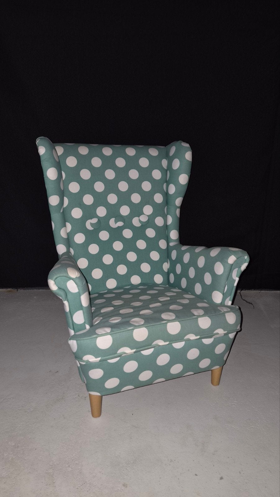IKEA Strandmon kinderfauteuil, groen met stippen, Kinderen en Baby's, Ophalen, Zo goed als nieuw, Overige typen