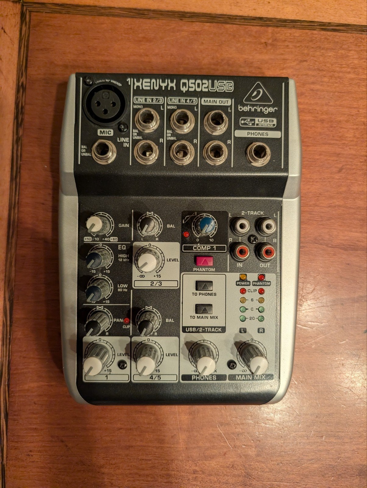 Behringer Xenyx Q502USB Mixer, Ophalen of Verzenden, Zo goed als nieuw, Minder dan 5 kanalen, Microfooningang