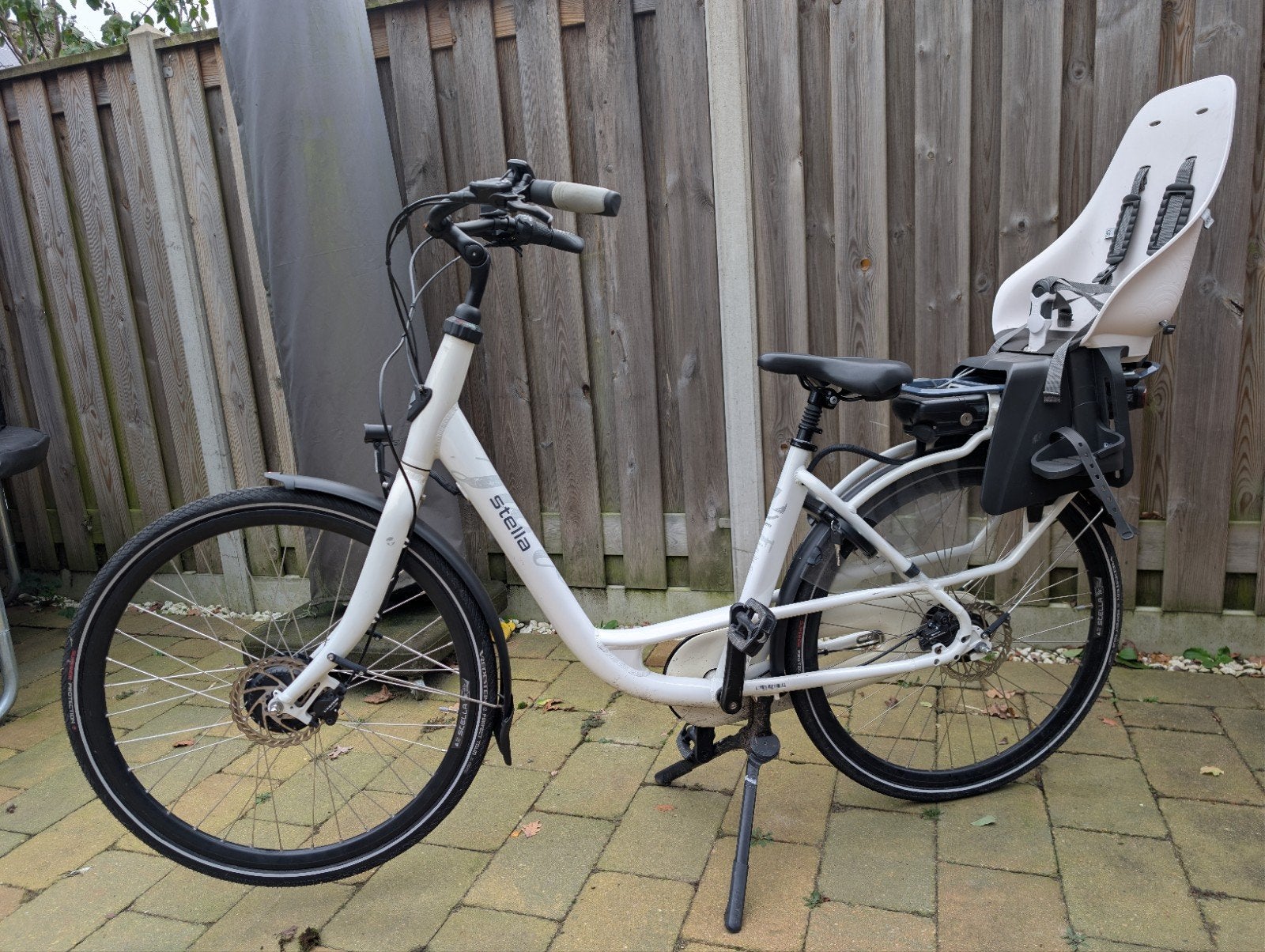 Stella elektrische fiets met kinderzitje, 51 tot 55 cm, Ophalen, Gebruikt, 50 km per accu of meer