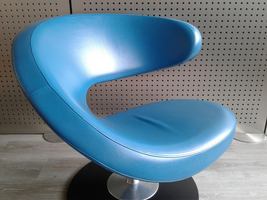 Variér (Stokke) Peel Club (Petrol), Zeer Mooi!, Huis en Inrichting, Fauteuils, Zo goed als nieuw, Variér, 75 tot 100 cm, Leer