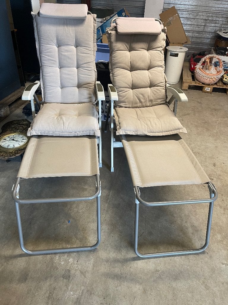 Comfortabele caravan/camper stoelen met voetenbank, Ophalen, Gebruikt, Overige materialen, Inklapbaar