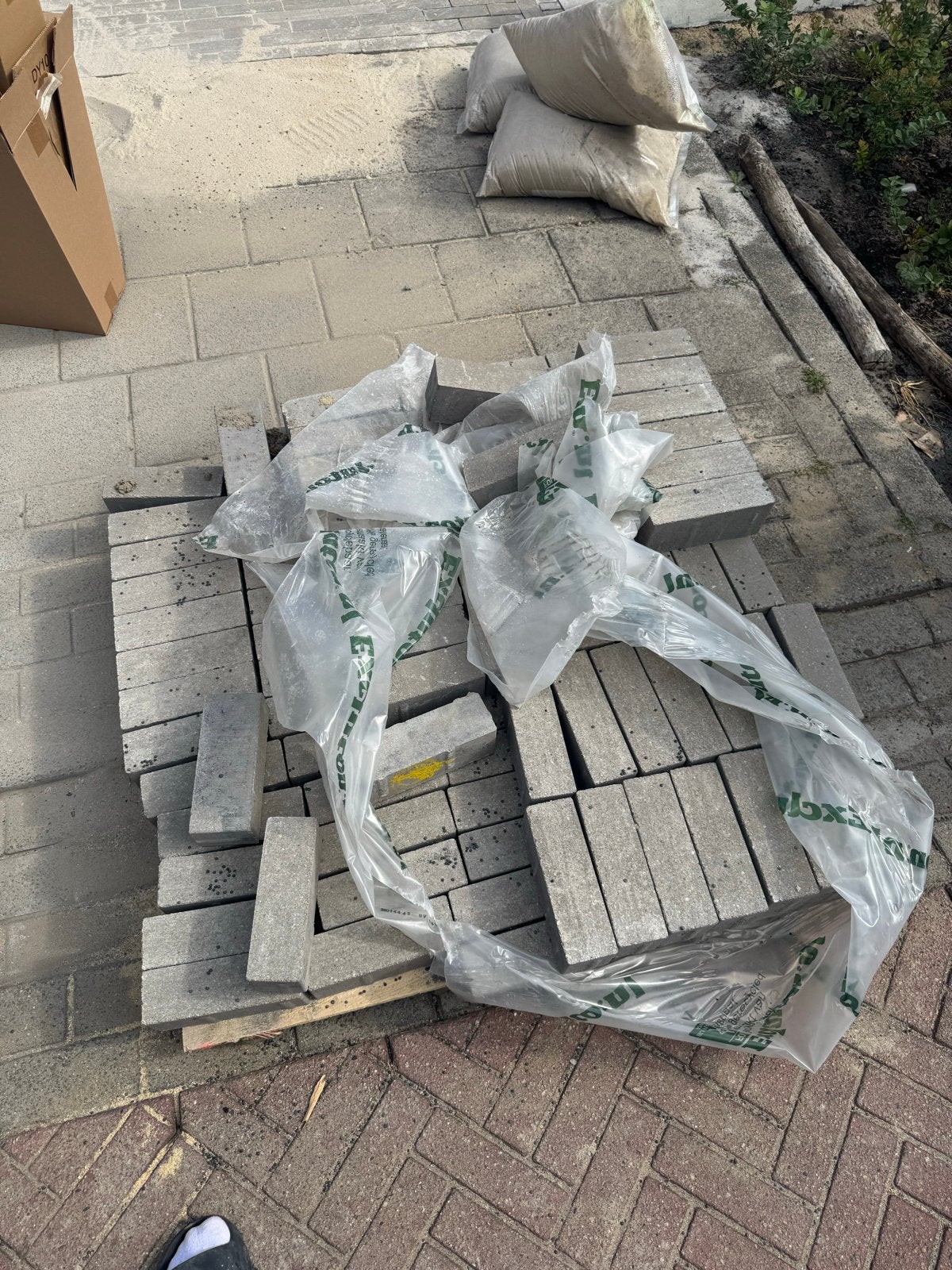 1,8m2 EXCLUTON Straatsteen Soft Comfort honey 21x7x8 cm, Ophalen of Verzenden, Nieuw, Beton, Klinkers