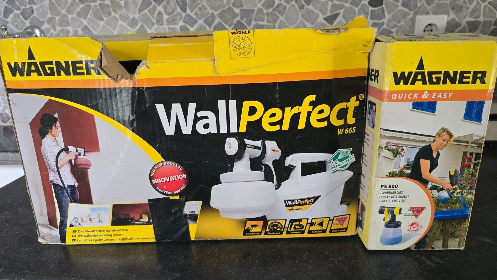 Verf/Latex spuit Wagner Wall Perfect W665 / PS800, Ophalen, Gebruikt, Verfspuit of Verfpomp
