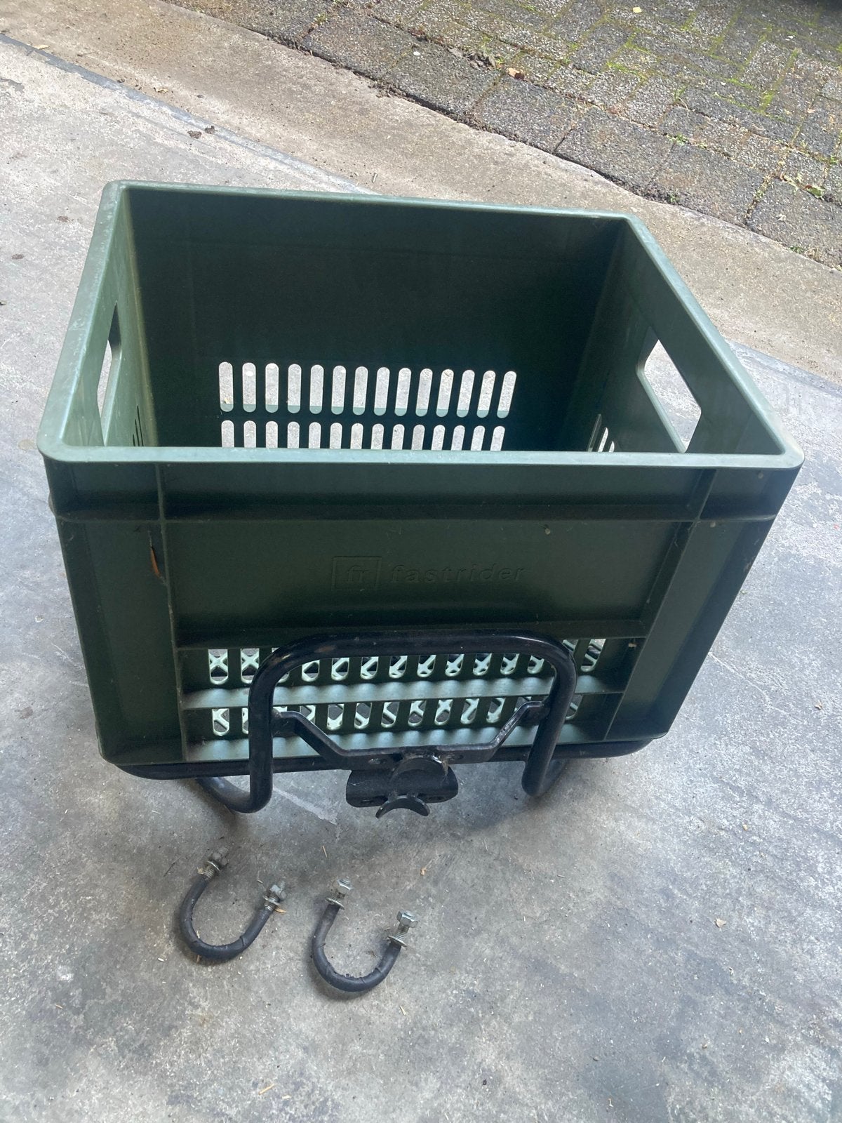Fietsmand met drager - Groen - Gebruikt, Ophalen of Verzenden, Gebruikt, Bagagekar, Minder dan 20 kg