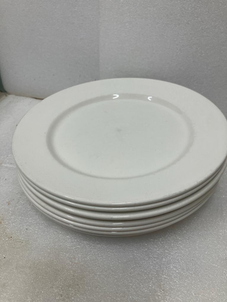 8 Dudson Finest Vitrified platte borden, wit, 26 cm, Ophalen of Verzenden, Zo goed als nieuw, Bord(en), Effen