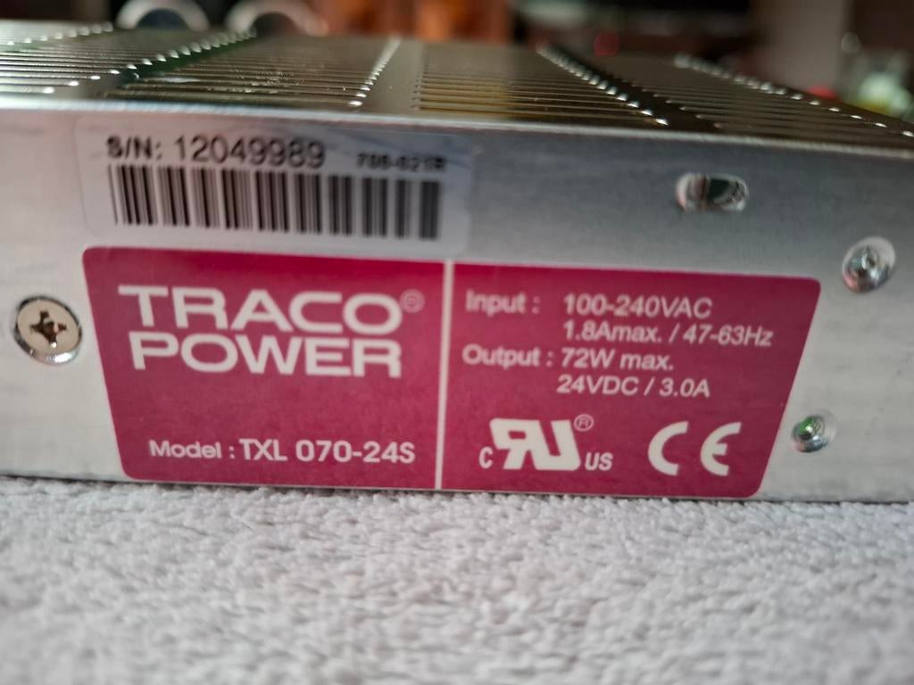 24 volt geschakelde voeding van Traco Power., Ophalen of Verzenden, Nieuw