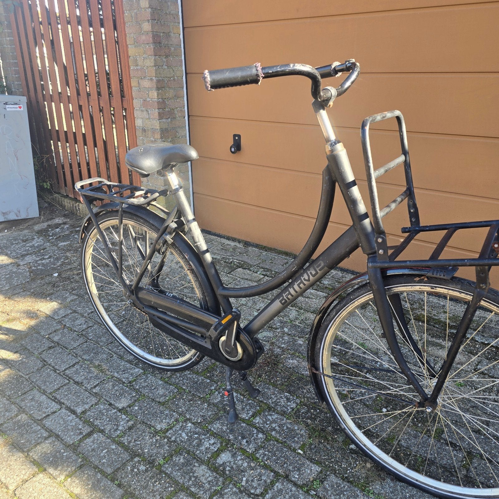 Batavus Damesfiets met voordrager, Ophalen, Terugtraprem, Batavus, 53 tot 56 cm