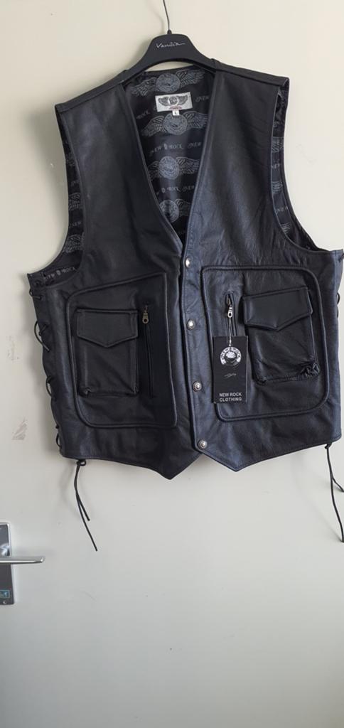New Rock motorjas, echt leer, maat L (valt als XL), Motoren, Kleding | Motorkleding, Heren, Jas | leer, Ophalen of Verzenden, Nieuw zonder kaartje