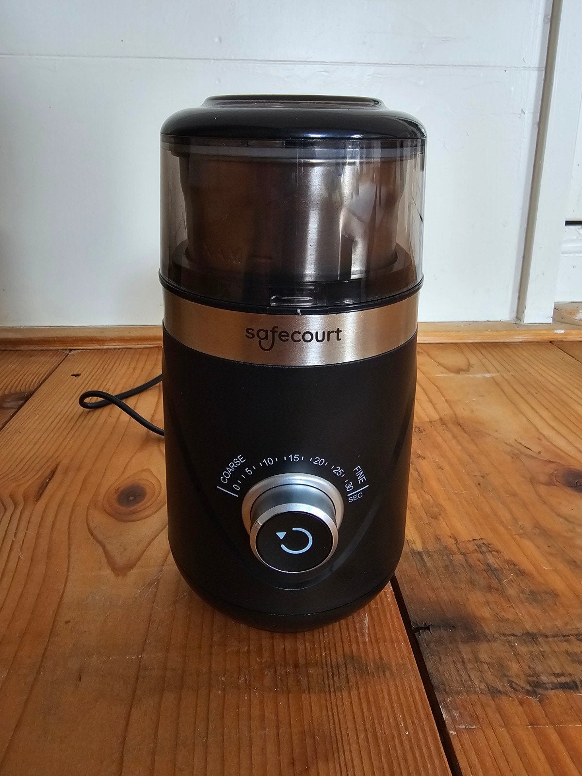 Safecourt Koffiemolen - Elektrisch - Zwart, Overige modellen, Zo goed als nieuw, 2 tot 4 kopjes, Koffiebonen