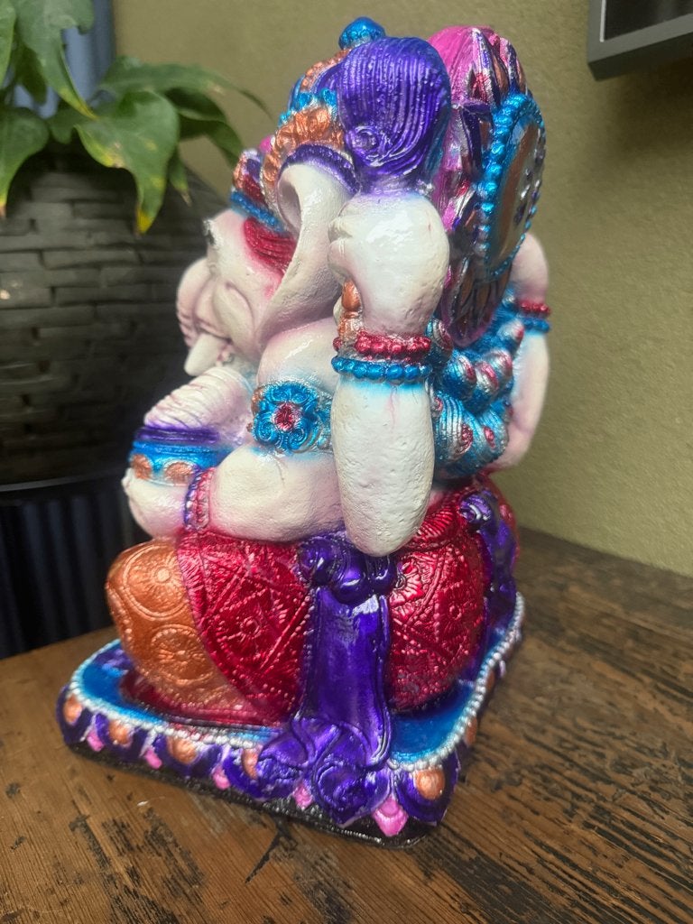 Ganesha boeddha massief polyester handbeschilderd Bali, Verburgt Vintage, 28 cm, Nieuw, Ophalen of Verzenden