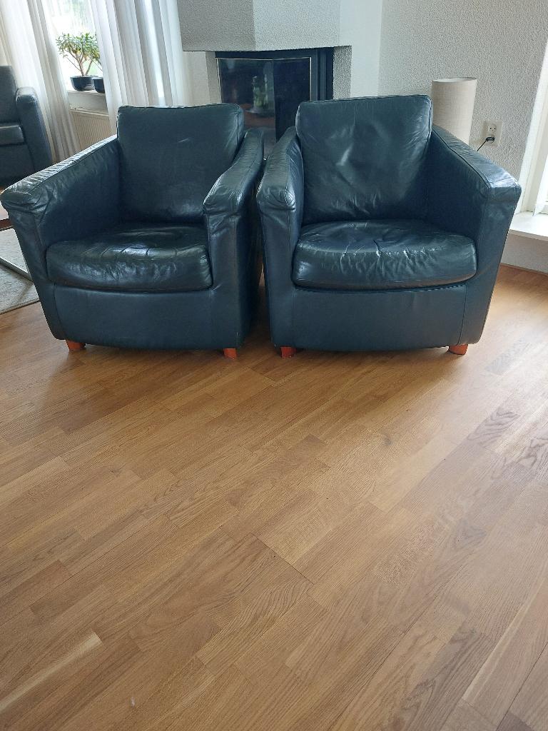 Fauteuil, Huis en Inrichting, Ophalen, Gebruikt, 75 tot 100 cm, Leer