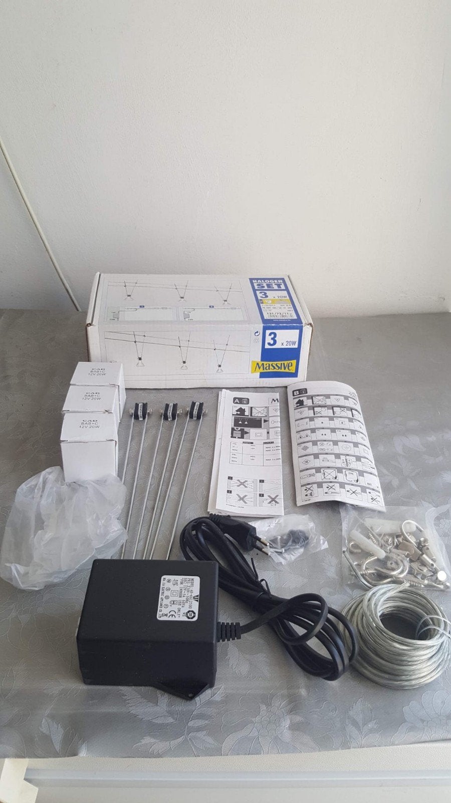 Nieuwe massive halogenset 3 X 20 V, Ophalen of Verzenden, Nieuw, E27 (groot), Led-lamp