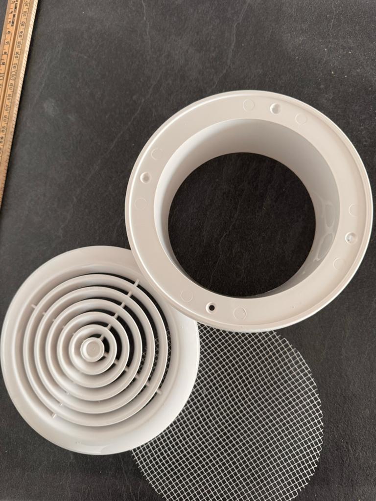 Partij Ventilatieroosters / luchtventielen Ø125 mm – nieuw, Doe-het-zelf en Verbouw, Ventilatie en Afzuiging, Ophalen, Nieuw, Ventilator