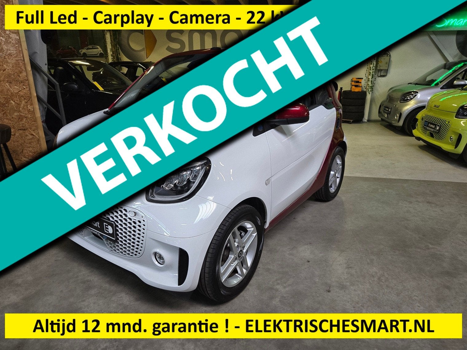Smart Fortwo cabrio EQ Comfort - Carplay - snellader - camer, Auto's, Automaat, Gebruikt, Huisgarantie, 82 pk