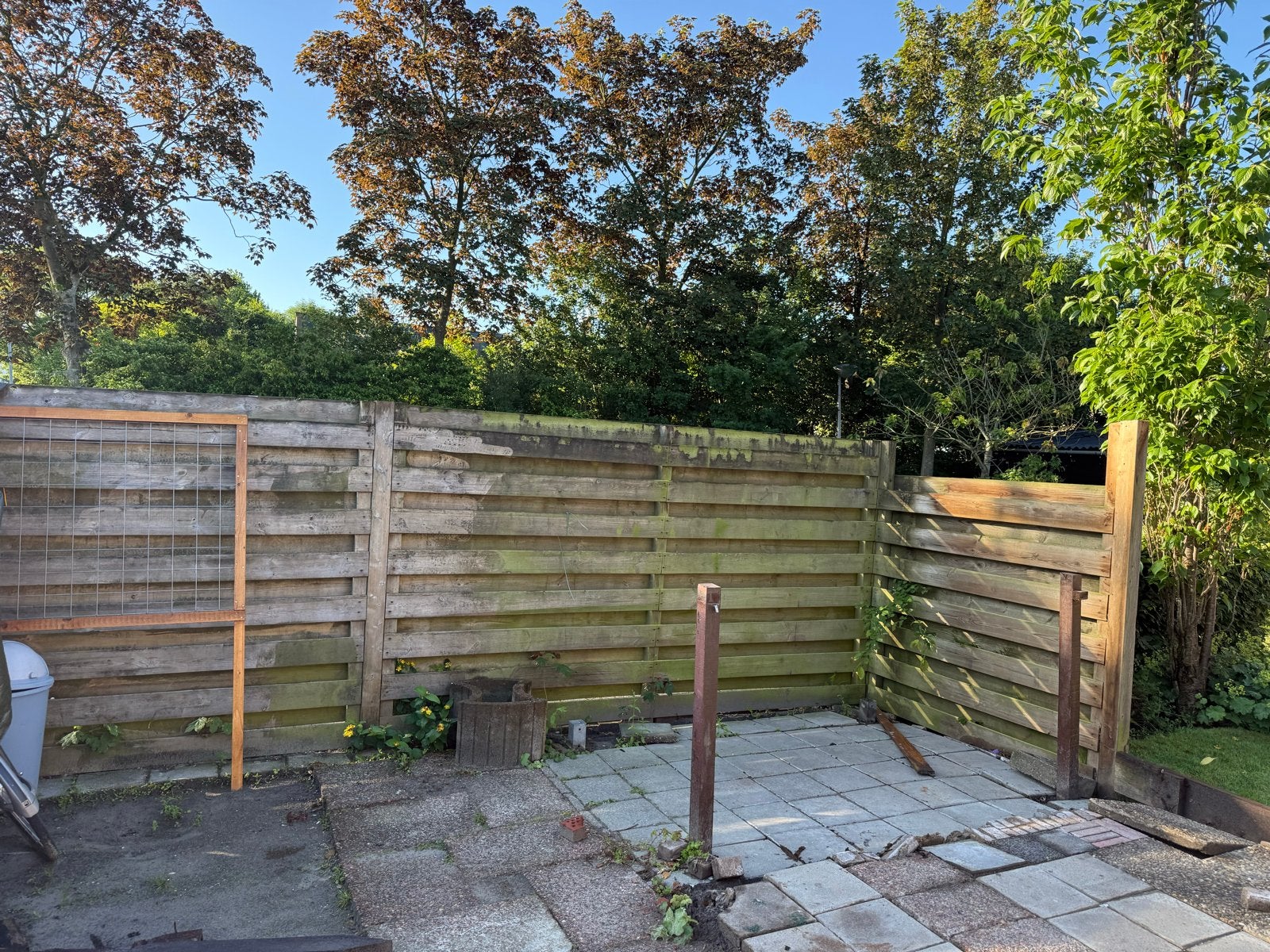 Gratis houten schuttingplanken (10x7m) - Ophalen Ten Boer, Tuin en Terras, Schuttingen, 6 meter of meer, Ophalen of Verzenden