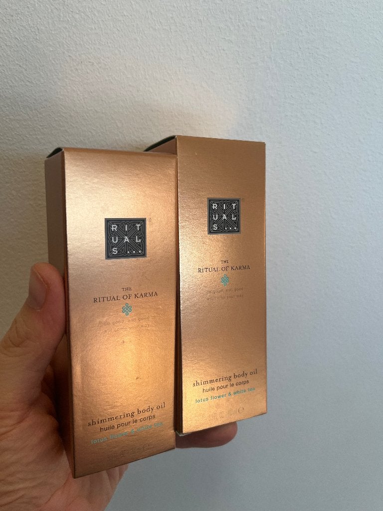 Rituals Karma Shimmering Oil 2x100ml, Ophalen of Verzenden, Nieuw, Bodylotion, Crème of Olie