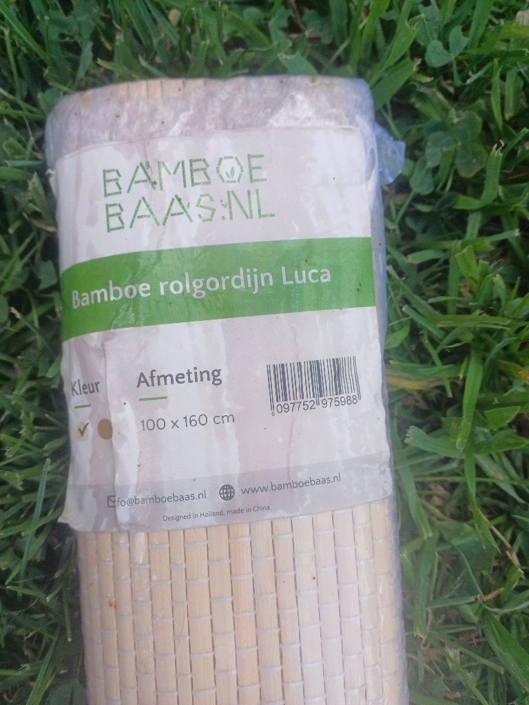 Bamboo rolgordijn 1.00 x 1.60 m, Rolgordijn, Beige, Nieuw, Ophalen of Verzenden