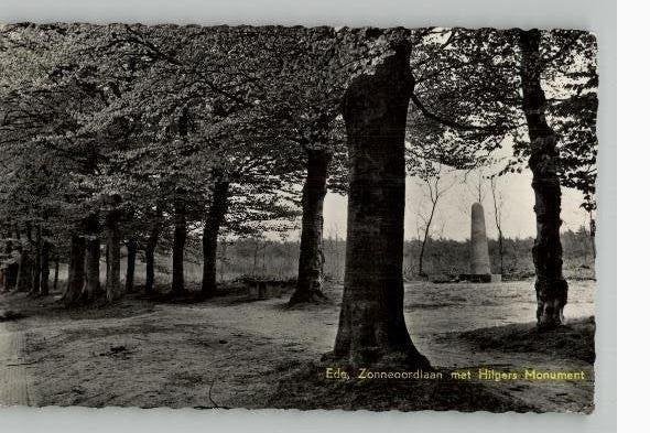 Ede Zonne-oordlaan met Hilgers Monument st 1957, Verzenden, 1940 tot 1960, Gelopen, Gelderland
