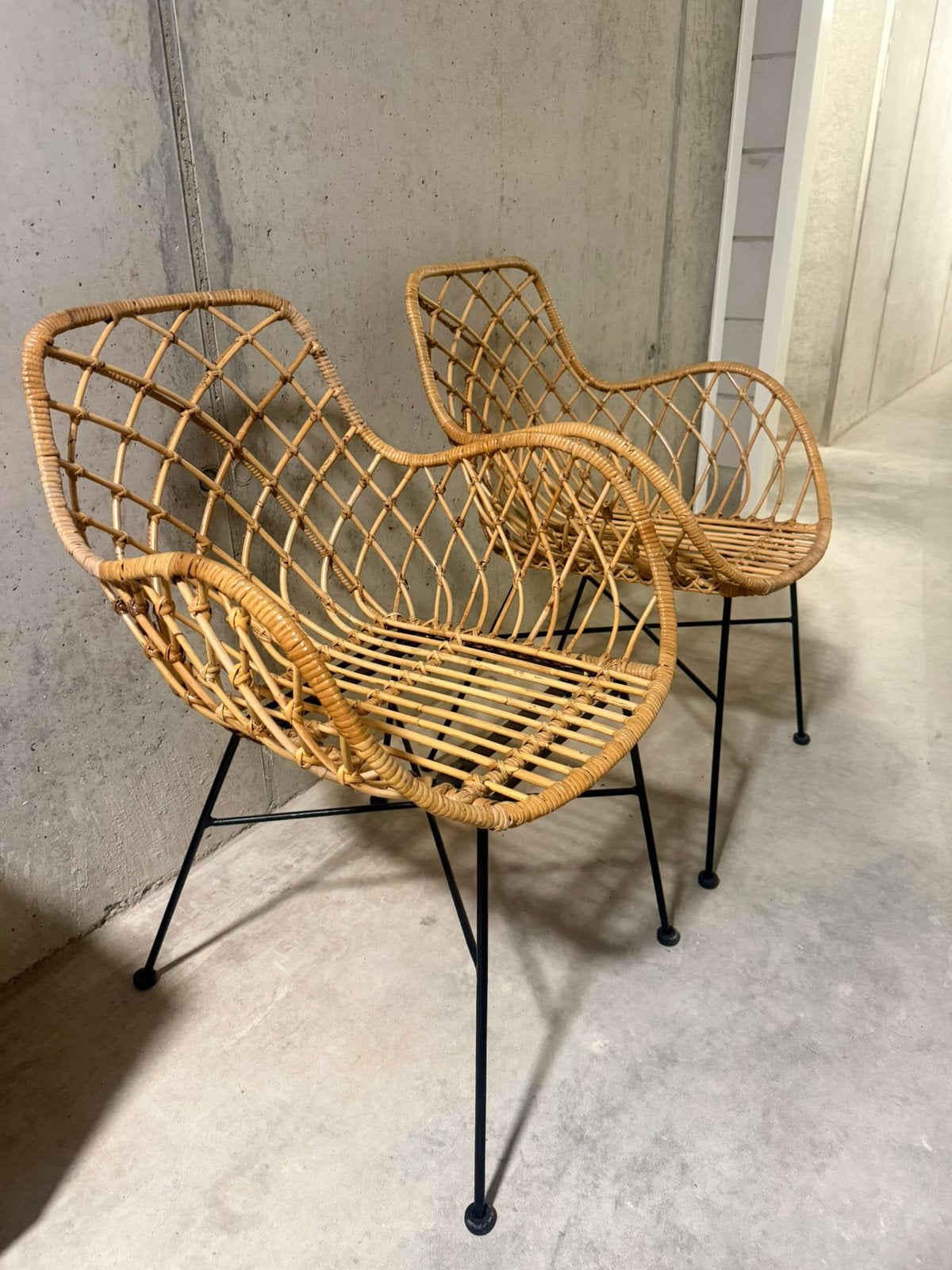 Twee rotan stoelen, Ophalen, Gebruikt, Twee, Bruin