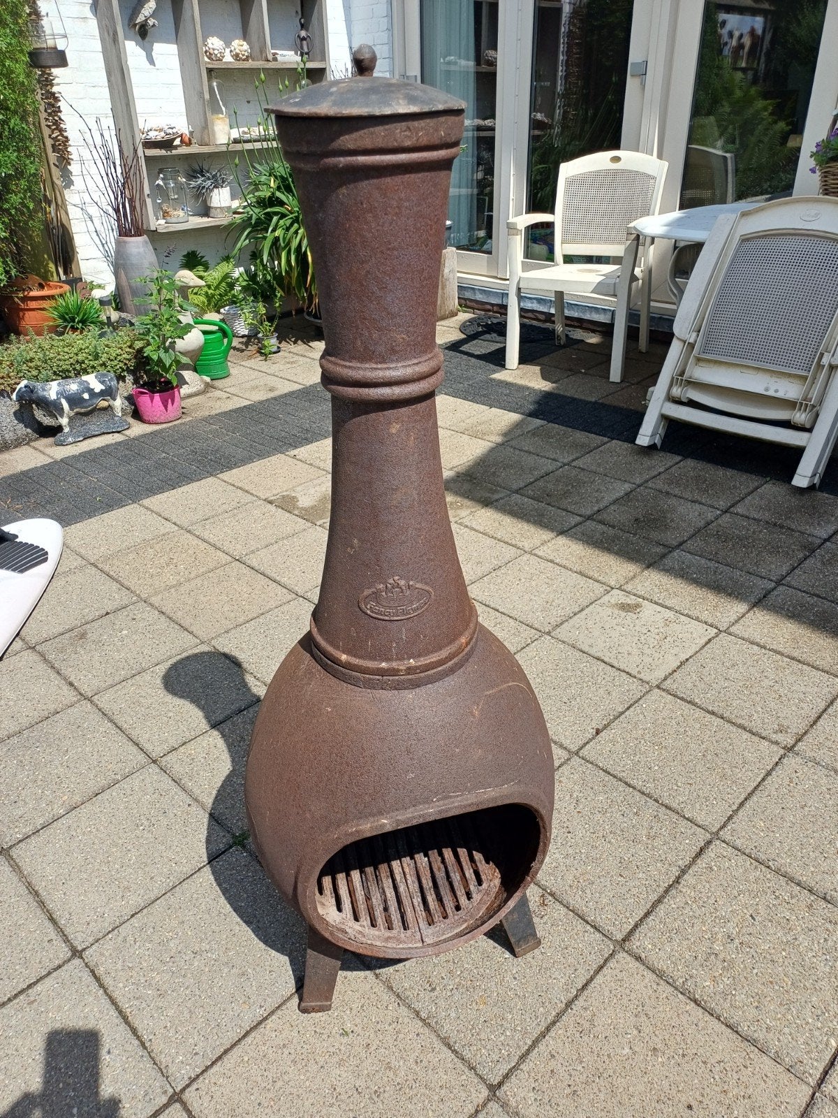 Gietijzeren buitenkachel met deksel - Fancy Flame, Ophalen, Gebruikt