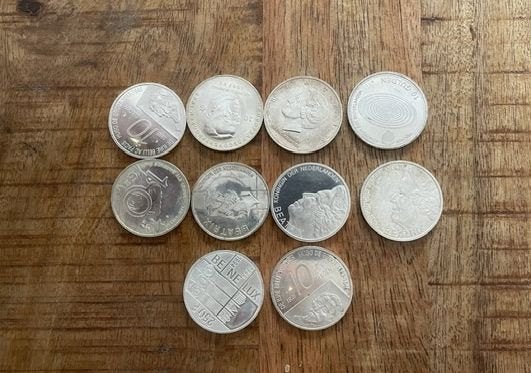 10x 10 gulden  zilver, Postzegels en Munten, Koningin Beatrix, Zilver, Ophalen of Verzenden, Losse munt