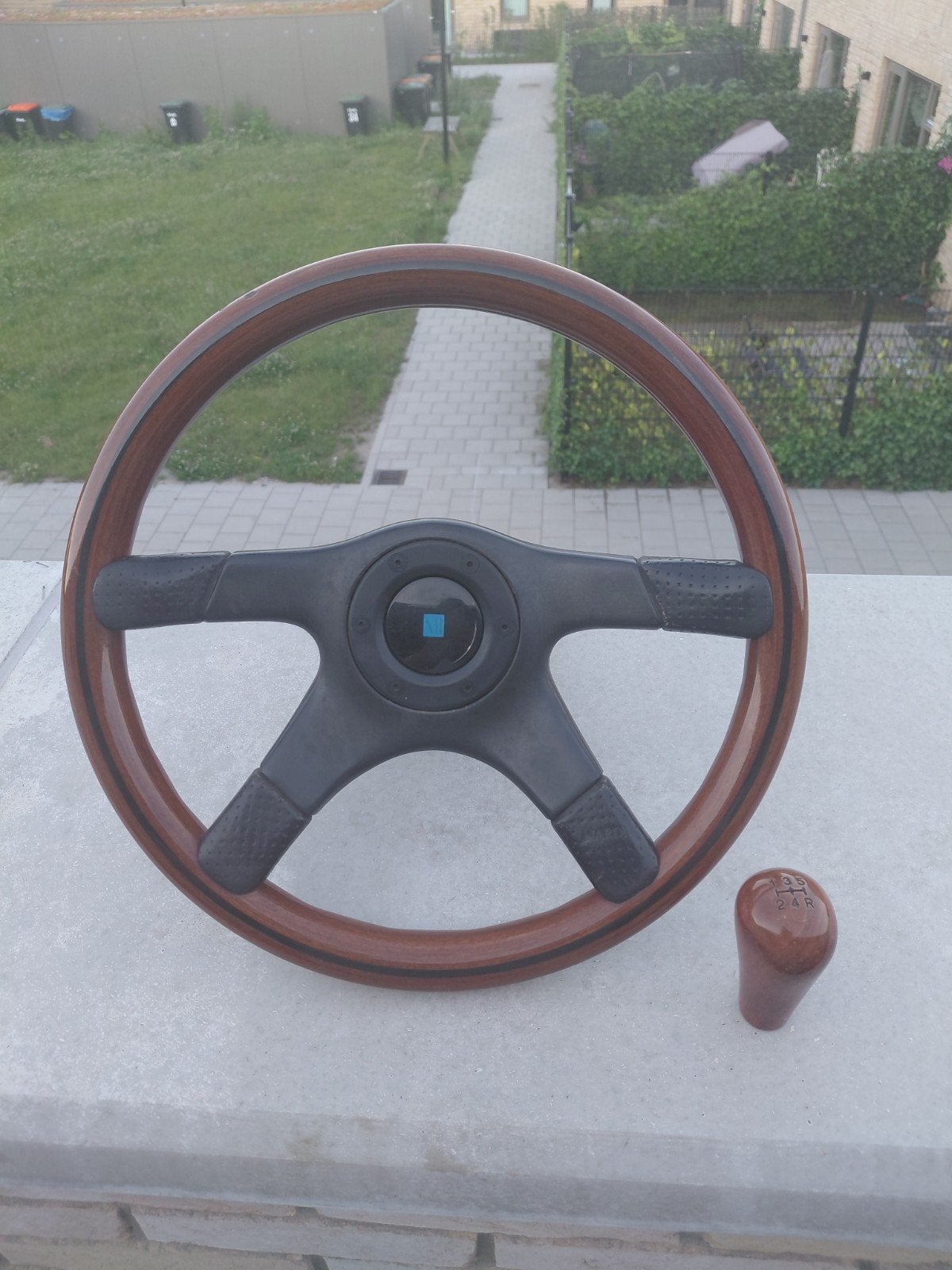 Nardi Houten Stuur met Naaf, Claxonring en Pook, Ophalen, Gebruikt