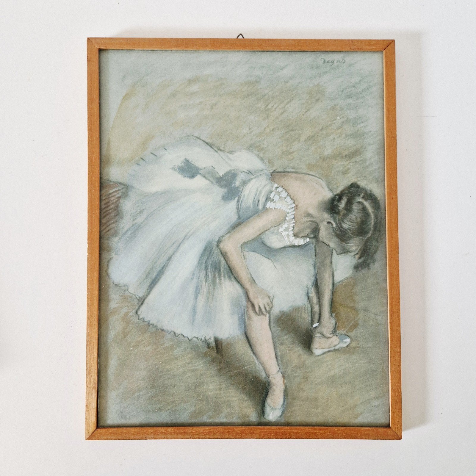 Edgar Degas ballerina schilderij prent in lijst, Achter glas, Portret of Personen, Ophalen of Verzenden, Klassiek