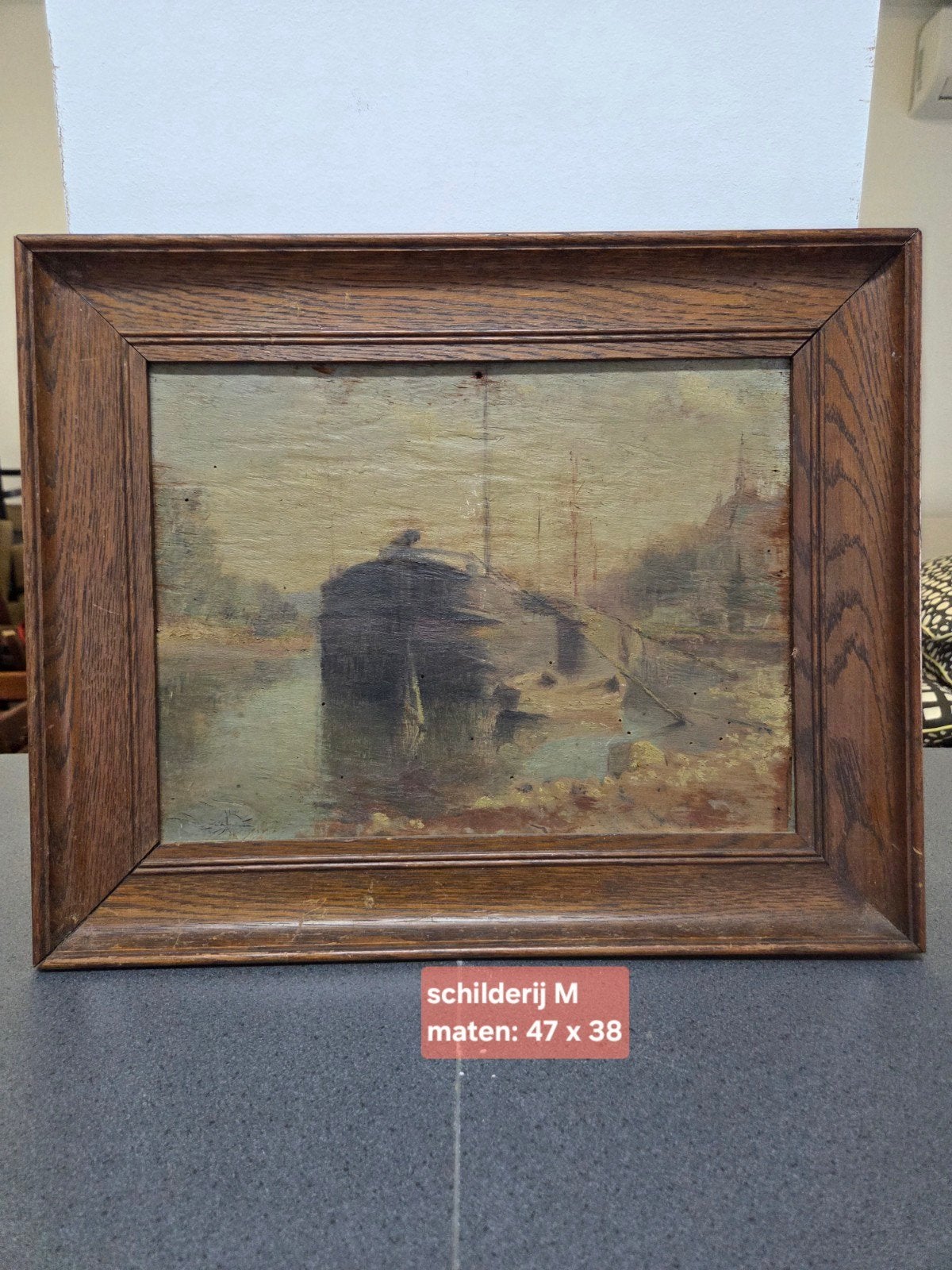 Oud Hollands schilderij: Stadsgezicht aan het water, Ophalen