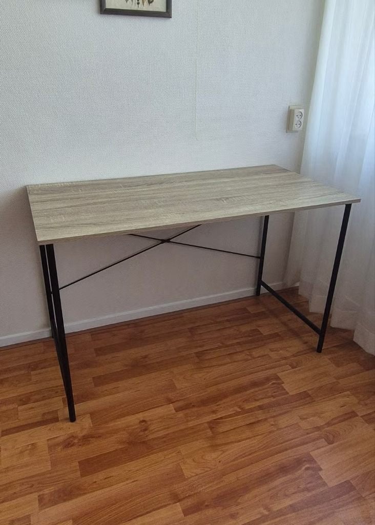 Bureau VANDBORG 60x120 licht eiken kleur/zwart - gebruikt, Huis en Inrichting, Ophalen, Zwart, Gebruikt, 120 cm