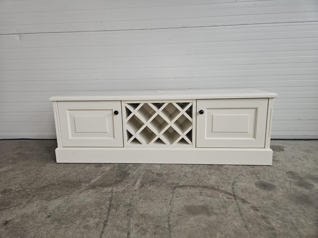 Wijnkast / Dressoir met wijnrek en opbergruimte, Ophalen of Verzenden, Zo goed als nieuw, Hout, 5 tot 15 flessen